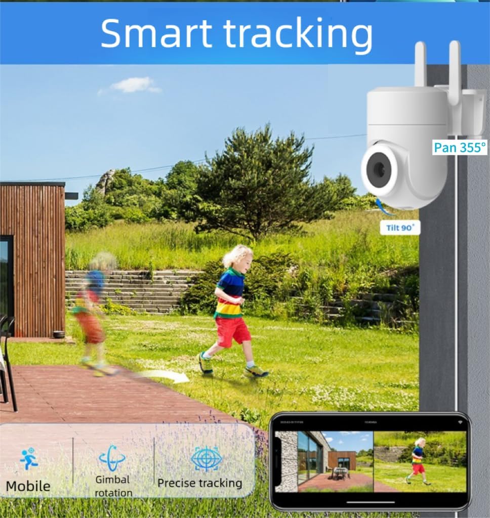 Outdoor/Indoor 2K WiFi Security Camera with night vision for comprehensive home protection.