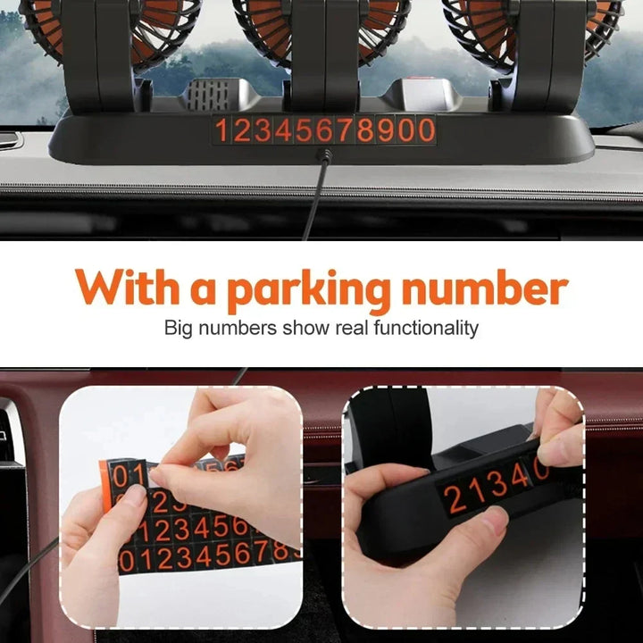 Automobile accessory: Versatile 3-head car cooling fan, ideal for driver and passenger comfort