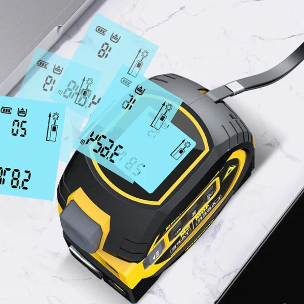 Professional infrared laser distance meter & digital tape for accurate measurements in home improvement and construction.