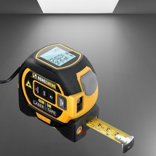 Ergonomic 3-in-1 digital laser tape measure, a versatile construction and DIY tool for accurate distance & area.