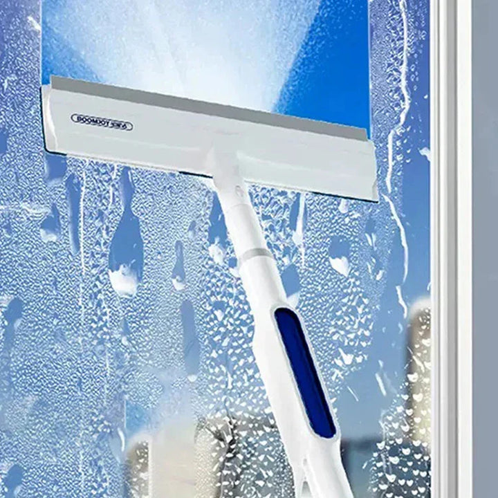 3-in-1 professional window cleaning tool with squeegee, spray bottle, and microfiber for streak-free glass.