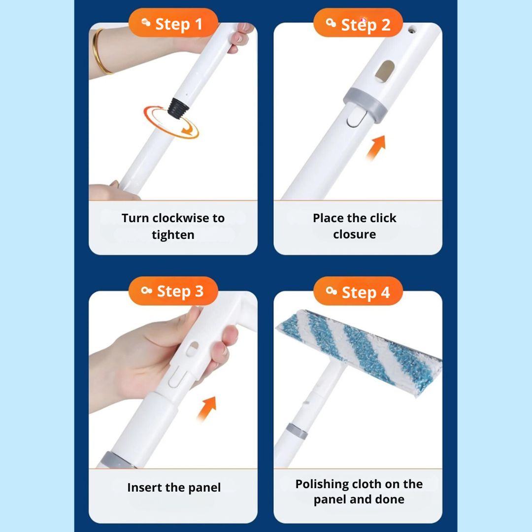 Achieve a professional, streak-free clean with this 3-in-1 window cleaning tool, perfect for glass.