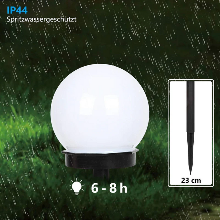 Decorative 3-piece waterproof solar LED garden orb lights, perfect for path, patio, and outdoor decor.