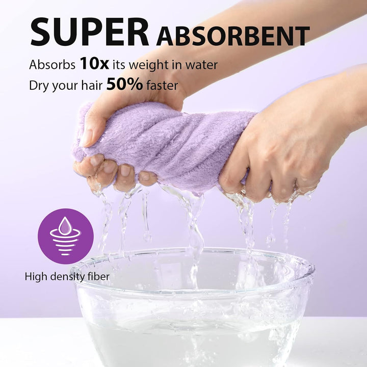 Gentle microfiber hair towel 3-pack for women. Fast hair drying & ultimate frizz control.