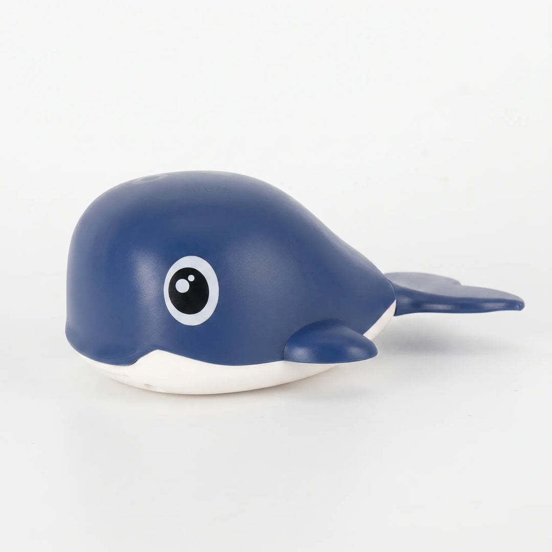 Durable floating whale bath toys, a 3-piece wind-up set for kids' bathtime entertainment and water play.