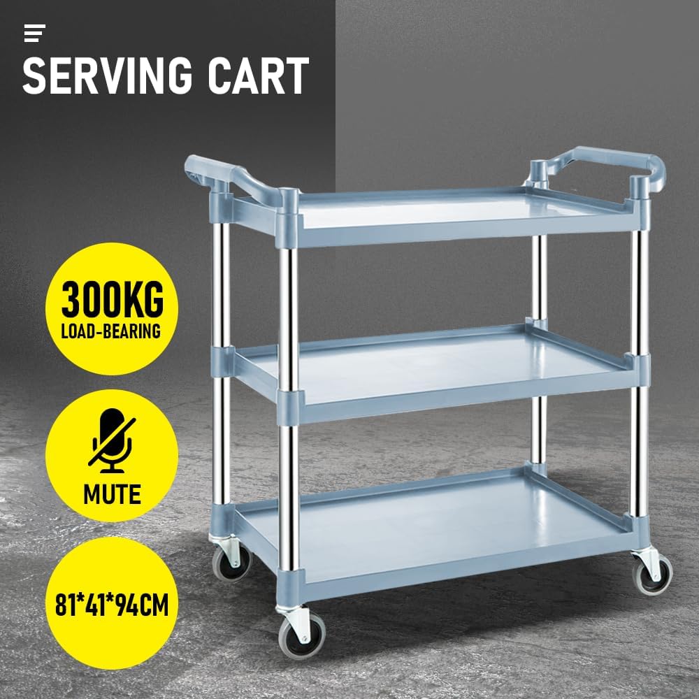 ServePro 3-Tier Rolling Cart in white, an ideal storage and organization solution for kitchen or office