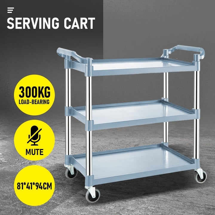 ServePro 3-Tier Rolling Cart in white, an ideal storage and organization solution for kitchen or office