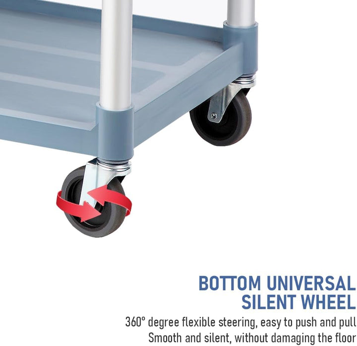 3-Tier Rolling Cart showcasing its robust build and practical design for home and commercial use