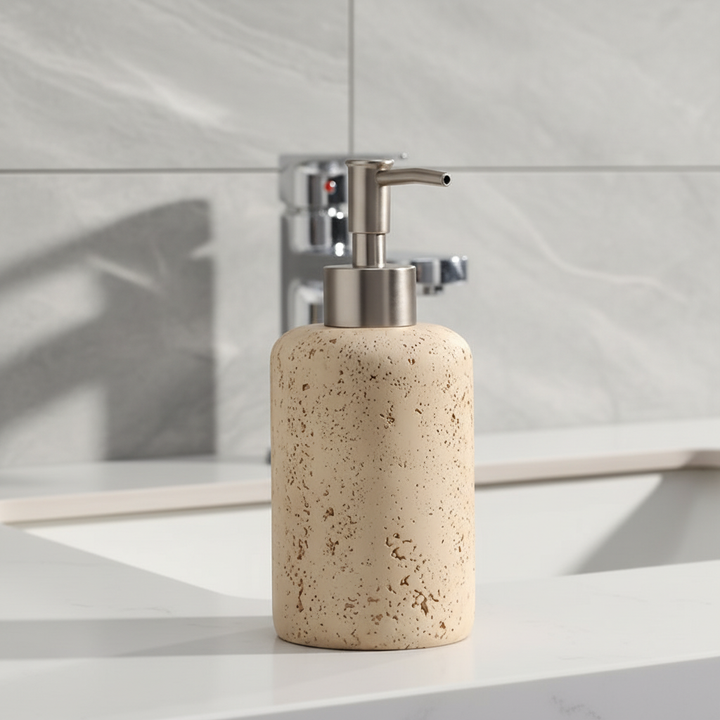 300ml marble effect resin soap dispenser with stainless steel pump for bathroom