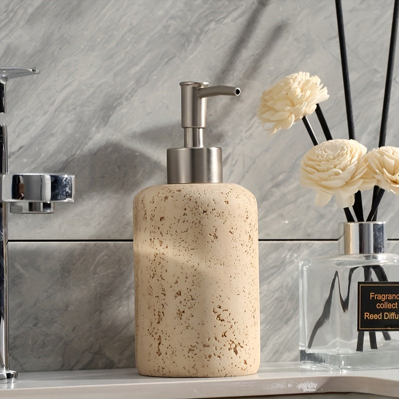 Elegant marble effect 300ml resin soap pump, a tasteful addition to home decor