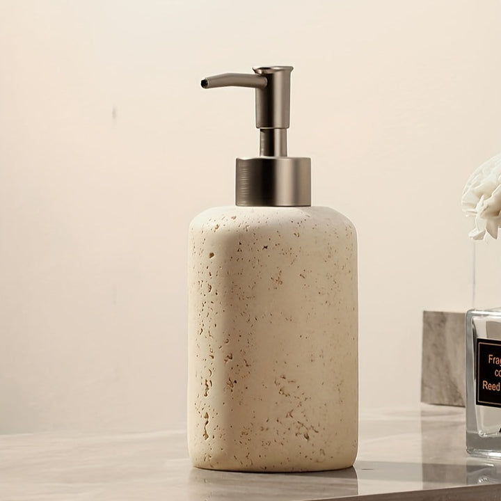 Versatile 300ml marble pattern resin dispenser for soap, lotion, or shampoo