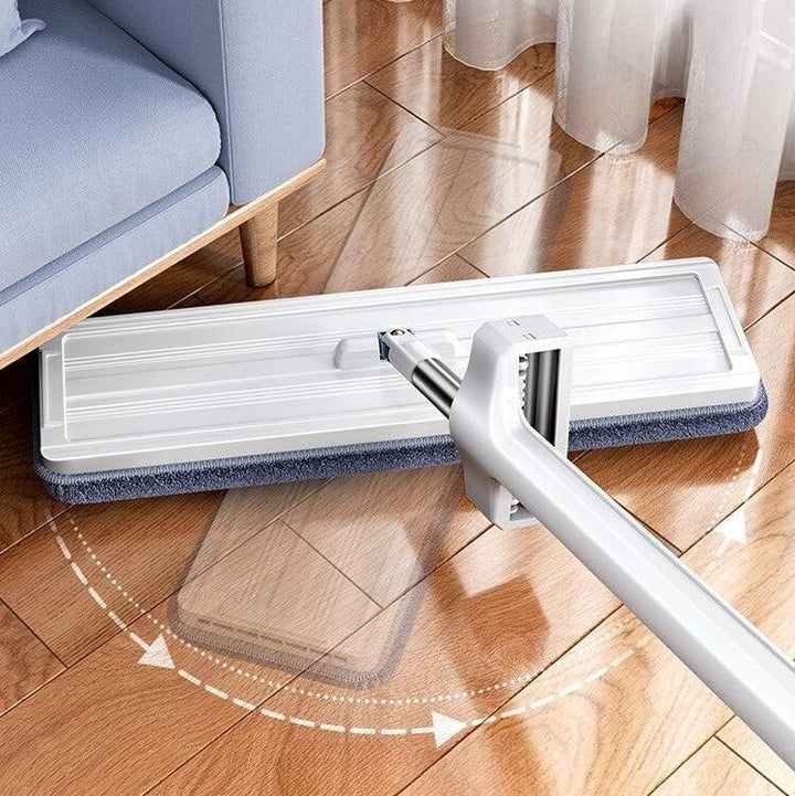 Microfiber swivel mop for easy household cleaning, designed with a 360° rotating head for thorough floor care.