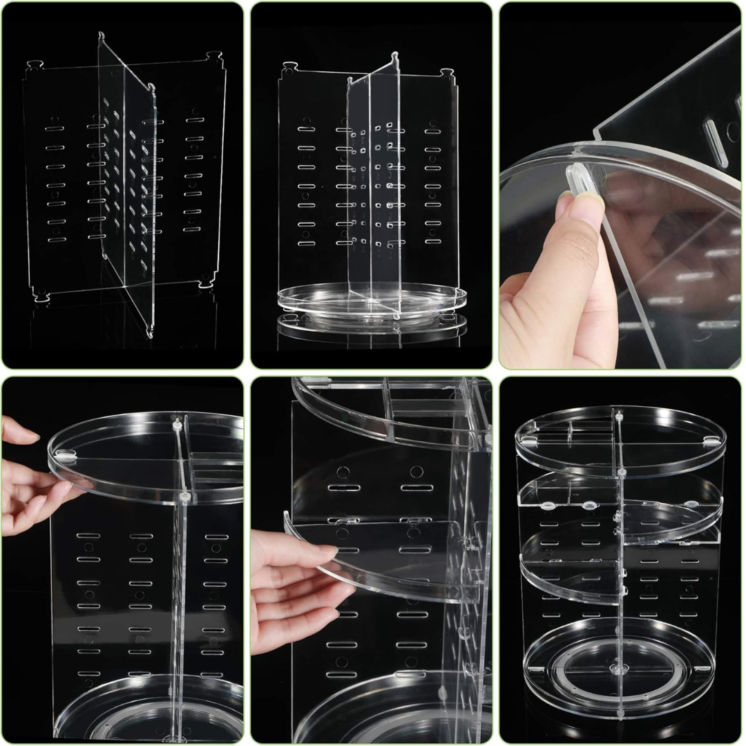 Rotating cosmetic storage unit, ideal for organizing makeup, skincare, and beauty tools