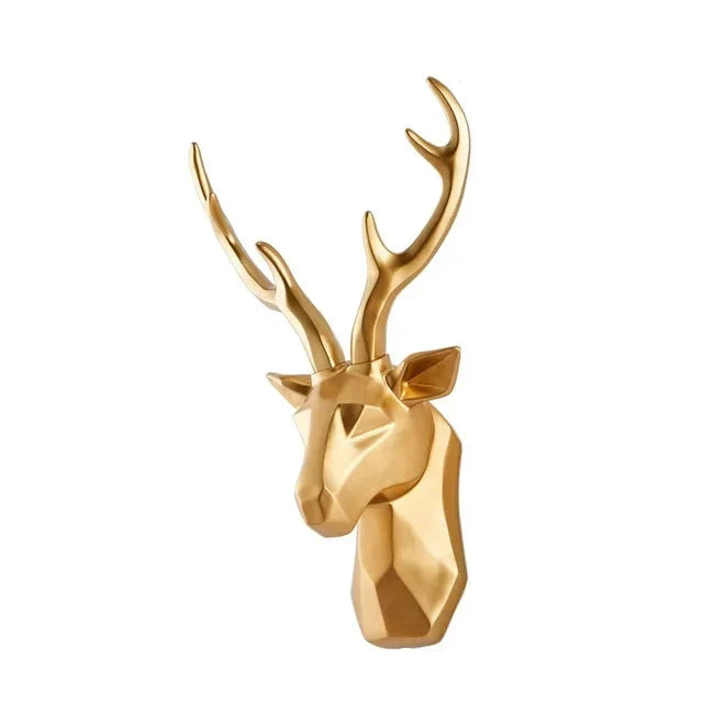 Impressive stag art 3D wall sculpture, a resin deer head for majestic and nature-inspired home decor.