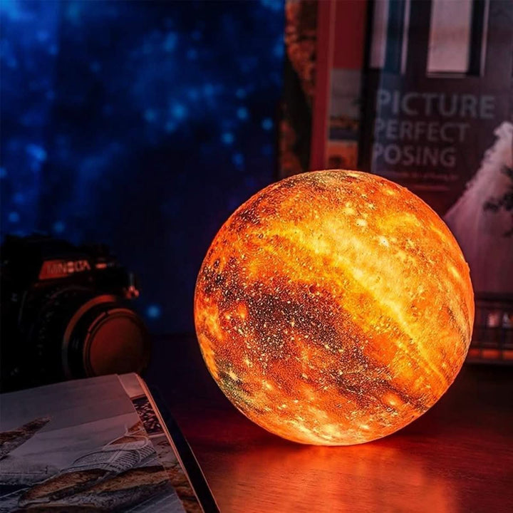 Enchanting 16-color galaxy moon night light, 3D effect. Ideal mood lighting for kids & adults' room decor.