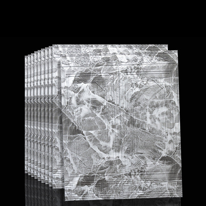 Self-adhesive 3D vinyl wall panels, textured, perfect for bedroom or living room accent walls.