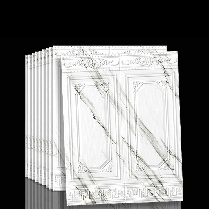 Waterproof 3D vinyl panels, self-adhesive, creating a beautiful and protective wall surface.