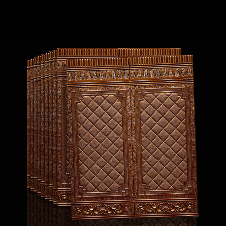 Self-adhesive 3D vinyl wall panels for easy, durable, and decorative home transformation.
