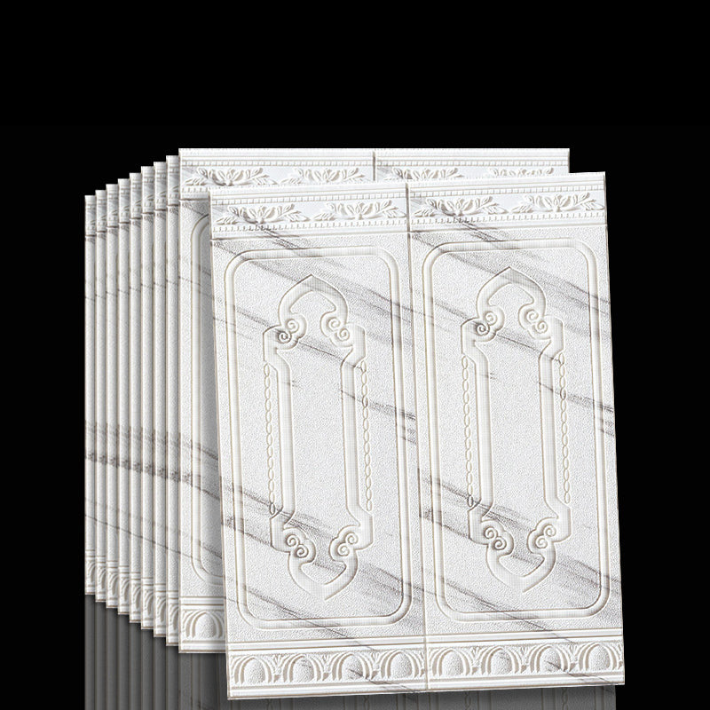 Textured decorative 3D vinyl panels, peel & stick, ideal for accent walls or full room decor.