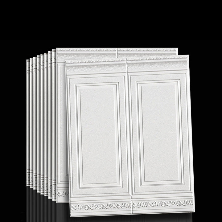 Decorative waterproof 3D vinyl panels, peel & stick, for an instant, stylish wall upgrade.