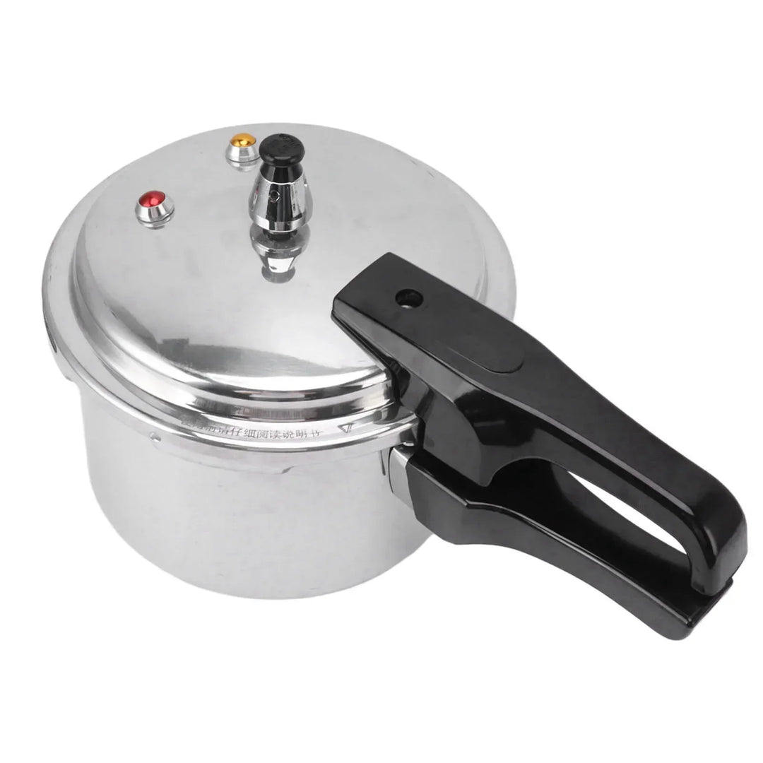 3L aluminum alloy pressure cooker for gas stoves, side view, modern kitchenware.