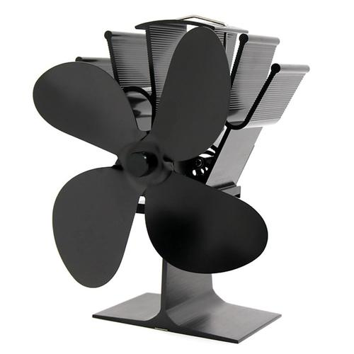 4-blade heat powered fireplace fan for wood stoves, silently distributing warm air efficiently throughout your home.