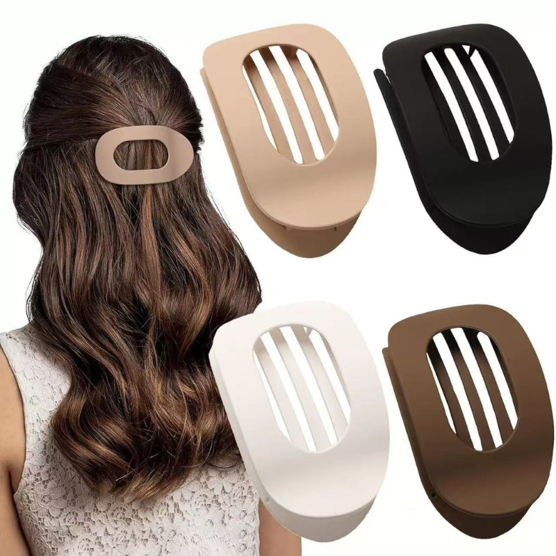 Stylish strong hold hair claw clips for women. A 4-pack of durable, minimalist hair accessories for updos.