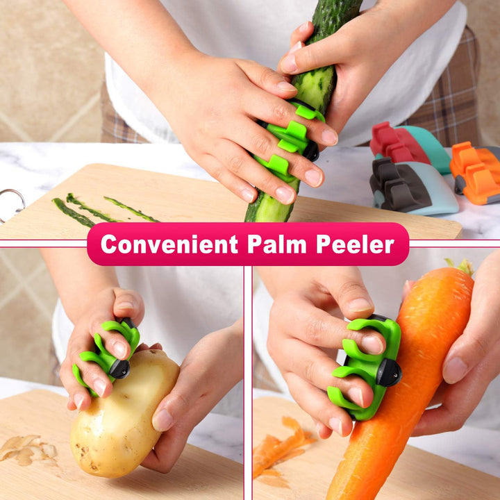 Assorted 4-piece finger vegetable peelers, sharp and efficient kitchen tools for home cooking