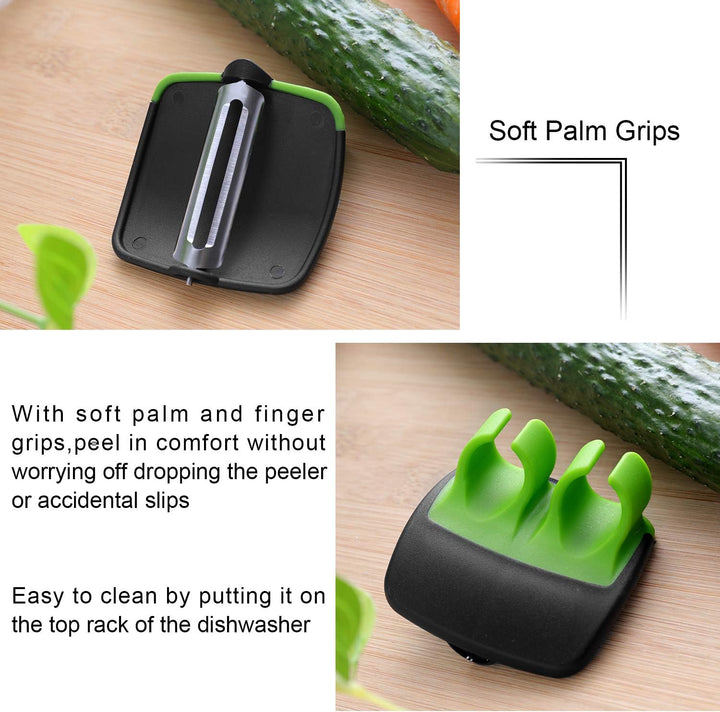Finger vegetable peeler from 4-piece set, designed for comfortable and efficient peeling of produce