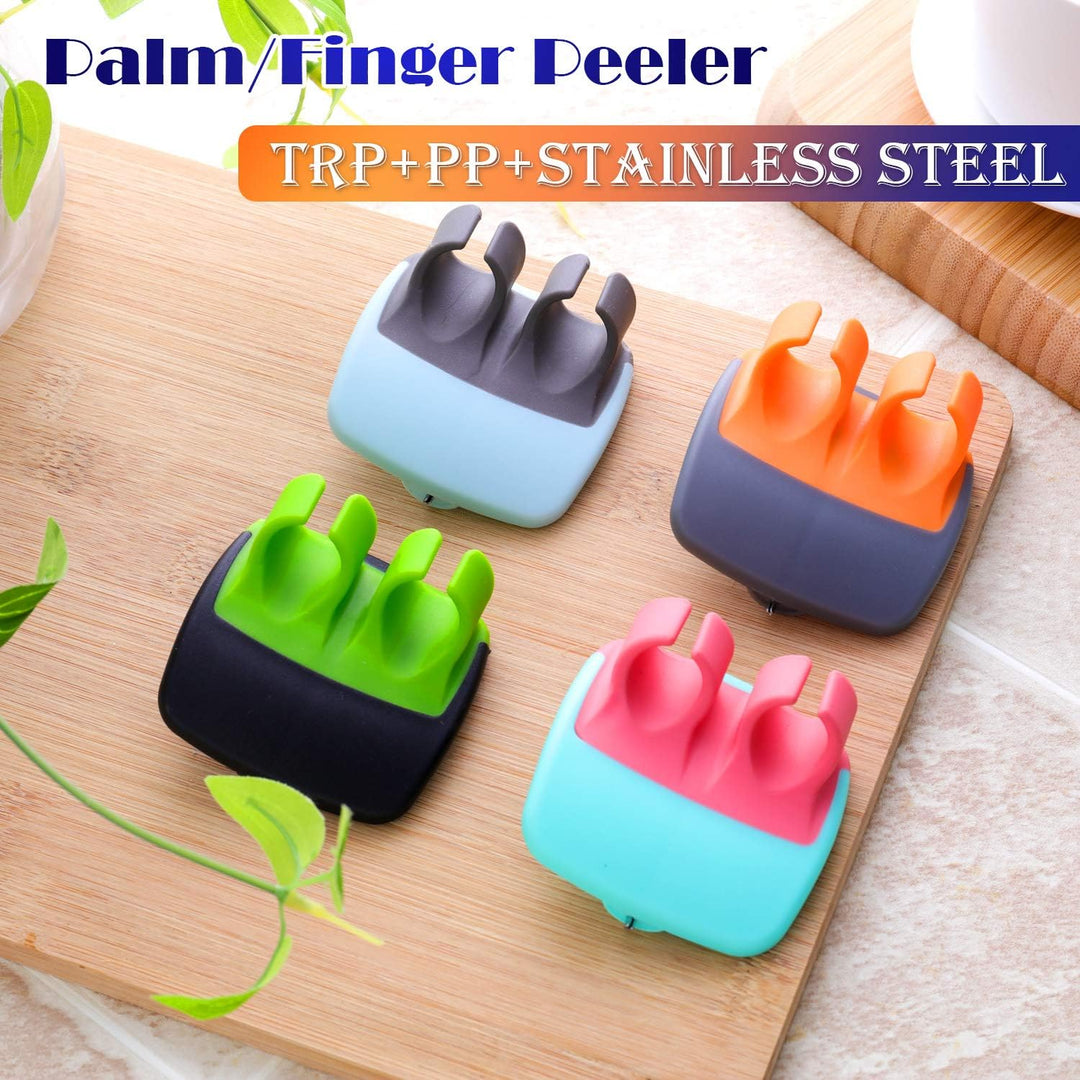 Full view of 4-piece finger vegetable peeler set, versatile kitchen tools for everyday cooking