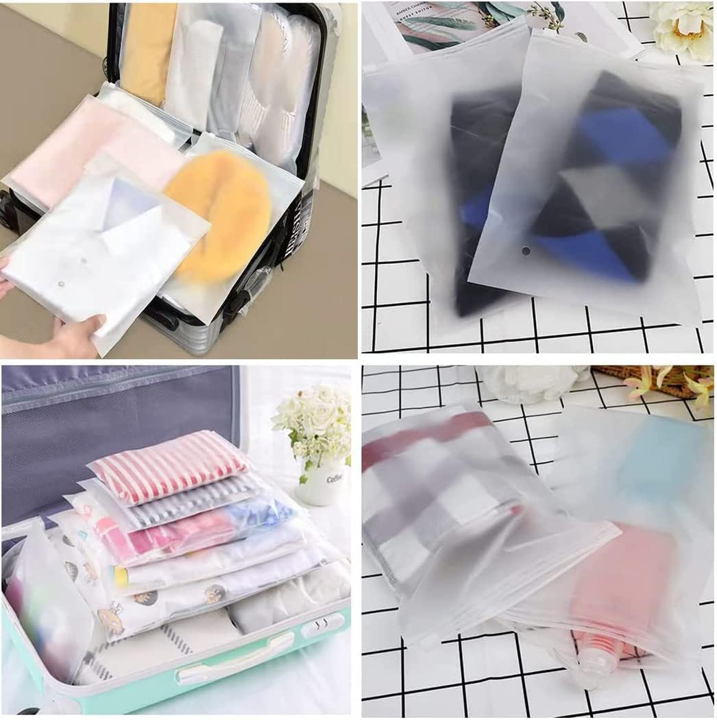 Bulk pack of 40 frosted resealable bags, perfect for clothing and travel