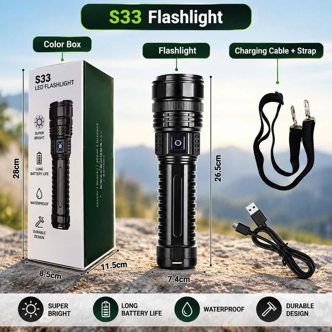 Rechargeable 10000 Lumen LED Torch