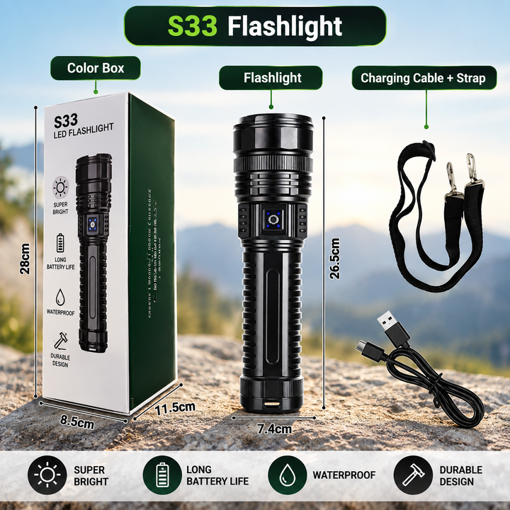 Rechargeable 10000 Lumen LED Torch