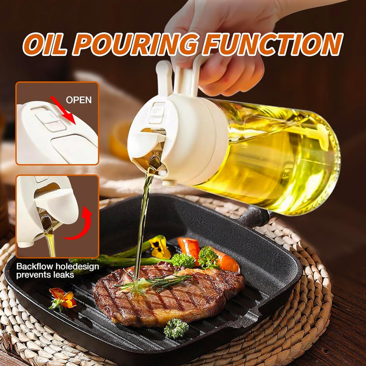 Cooking oil mister 470ml glass bottle, essential for healthy cooking and culinary food prep