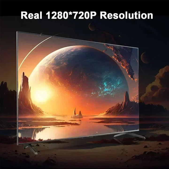 Smart 4K portable projector with Android, ideal for versatile home theater & outdoor entertainment.