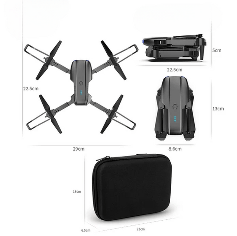 Compact folding 4K camera drone, easy to transport for on-the-go aerial photography sessions.