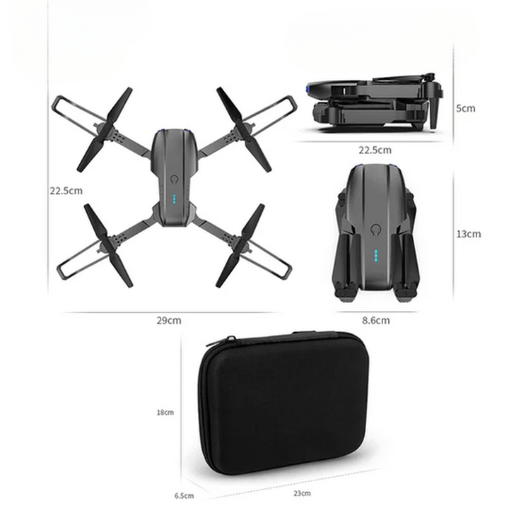 Compact folding 4K camera drone, easy to transport for on-the-go aerial photography sessions.