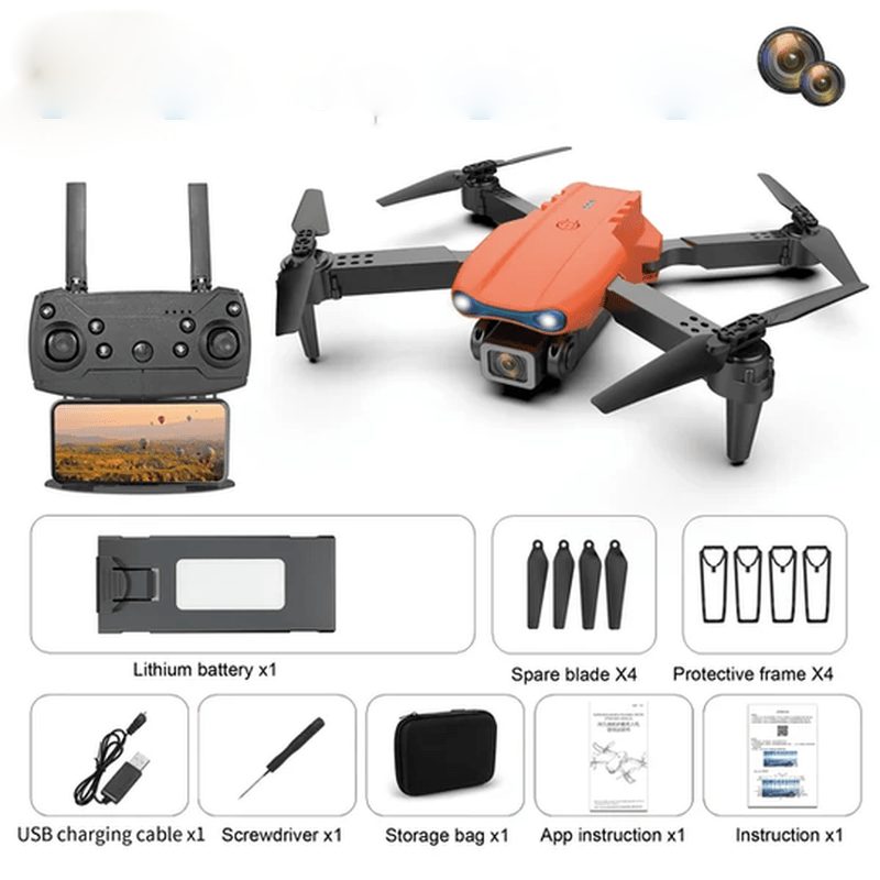 4K camera drone flying over a scenic landscape, ideal for breathtaking aerial photography.