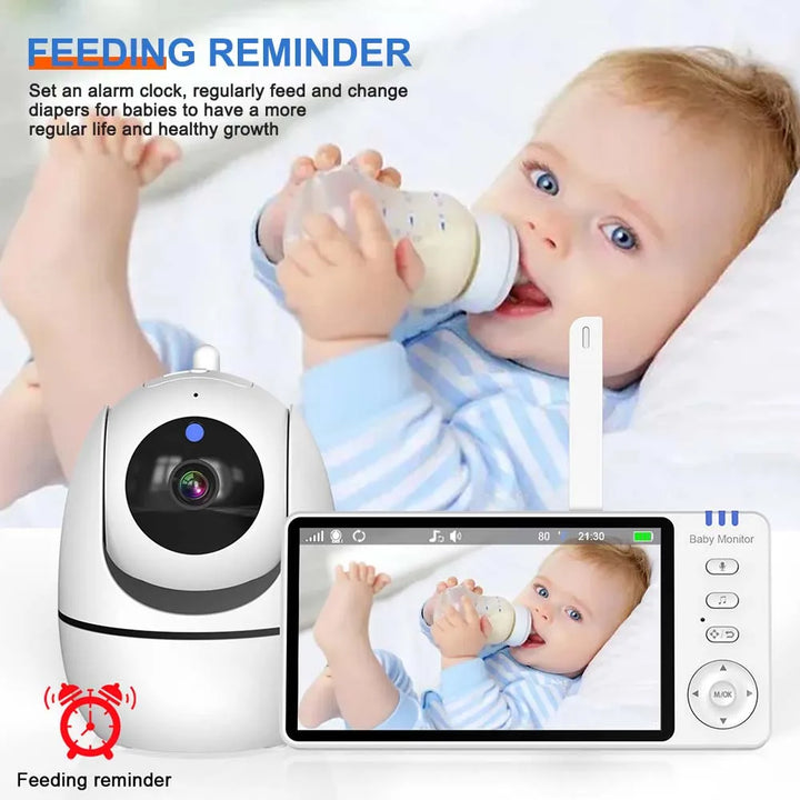 Parenting tech: 5-inch HD video baby monitor with PTZ zoom, night vision, and clear audio