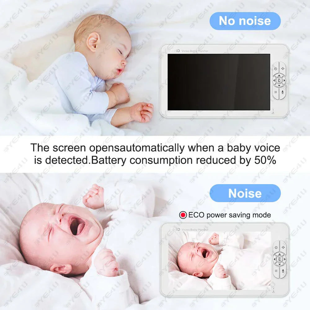 Complete 5-inch HD video baby monitor system, camera, and parent unit for baby safety