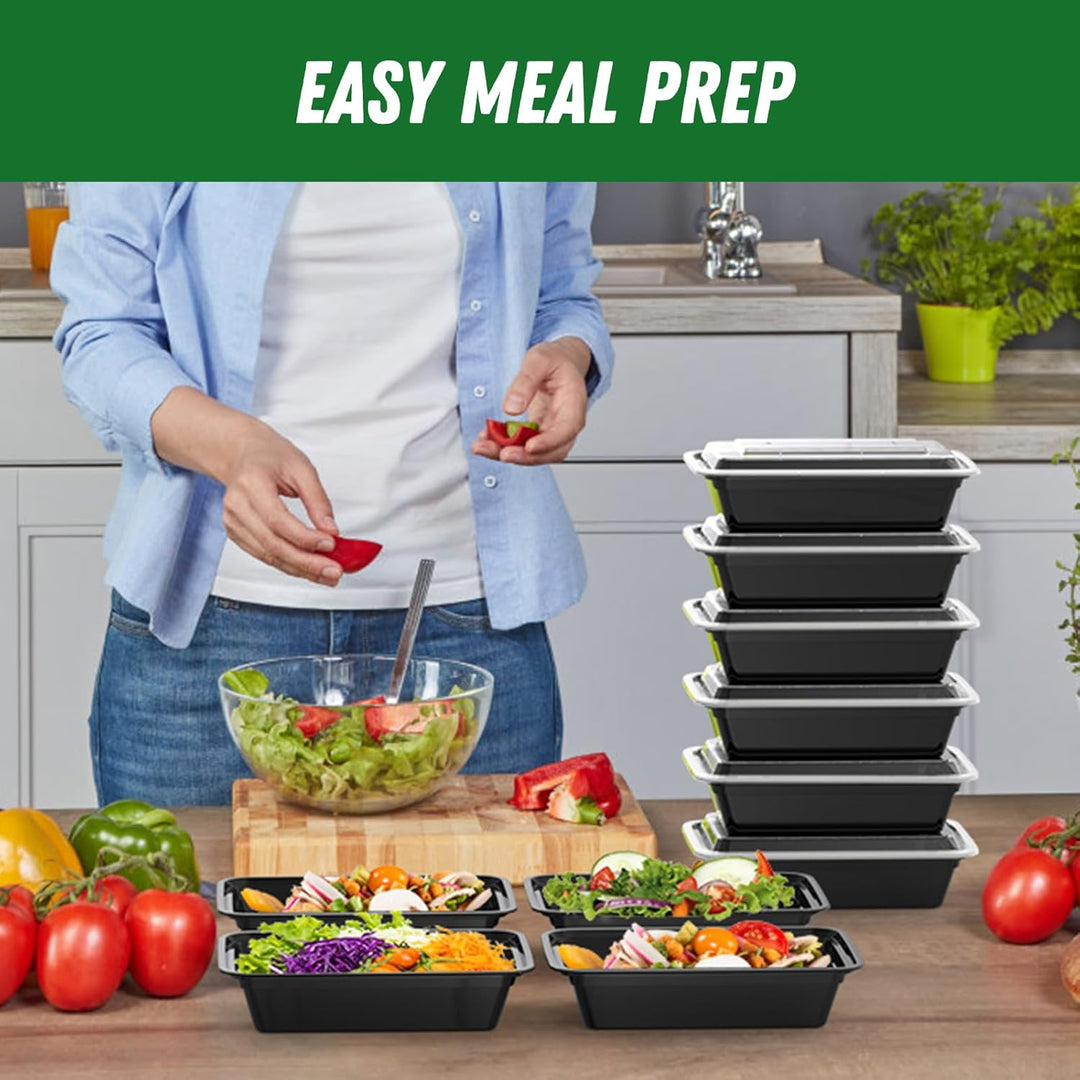 Versatile 50-pack meal prep containers for healthy eating, freezer, microwave, and daily lunch packing.