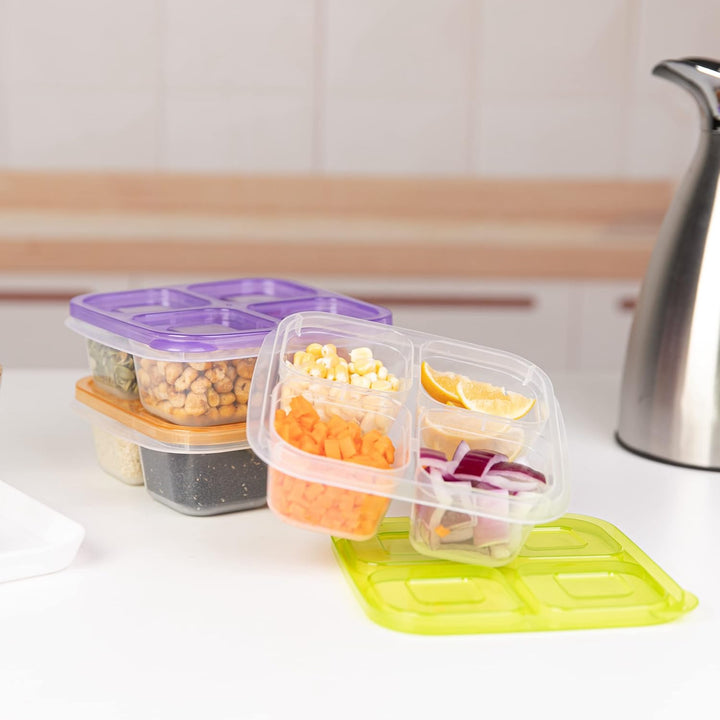 Unisex 6-pack reusable bento box meal prep containers for versatile food storage, snacks & lunch packing.