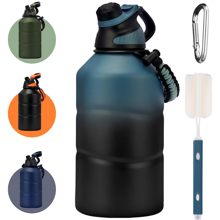Stay hydrated with this 64 oz reusable insulated water bottle, ideal for sport, gym, and daily hydration needs.