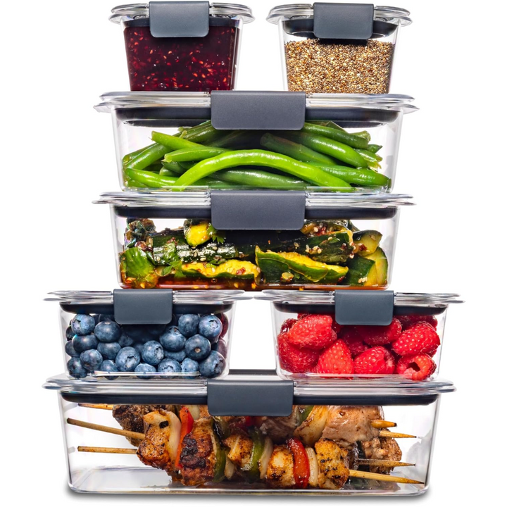 7-piece BPA-free meal prep food storage container set, perfect for fresh food, lunch, and kitchen organization.