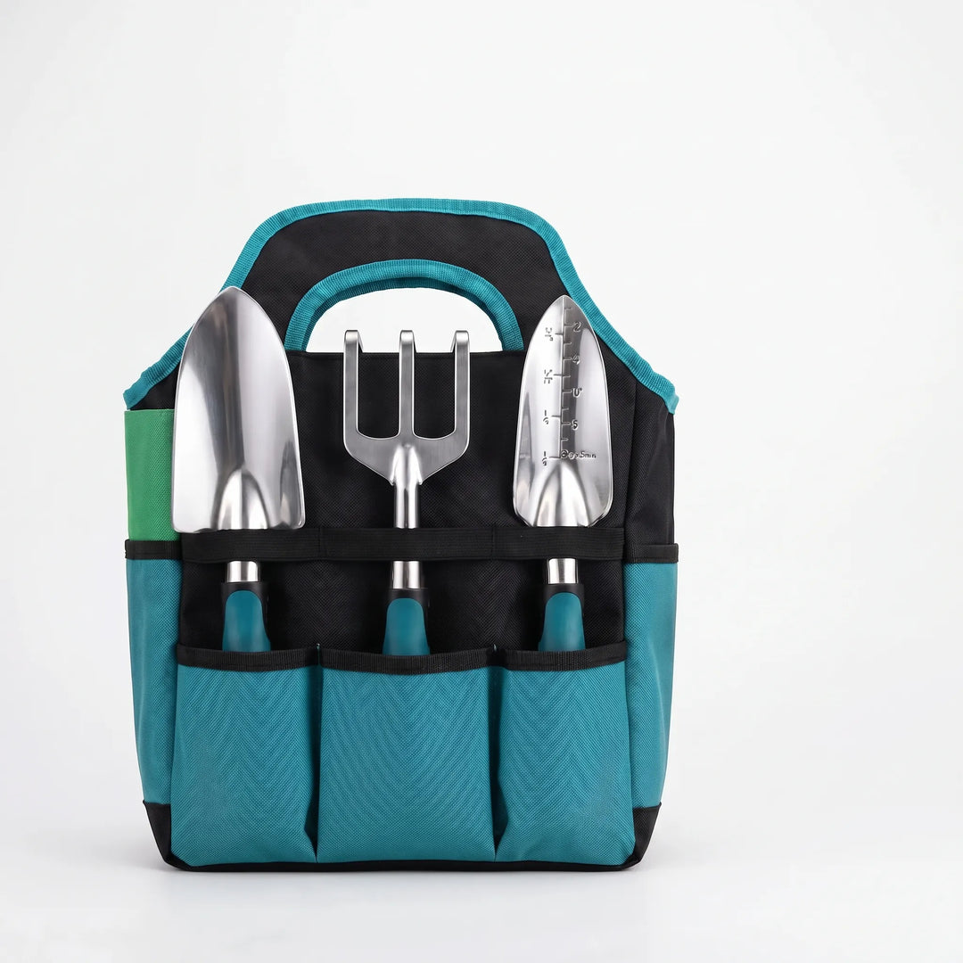 Durable 7-piece gardening hand tool kit for potting, pruning & weeding indoor and outdoor plants.