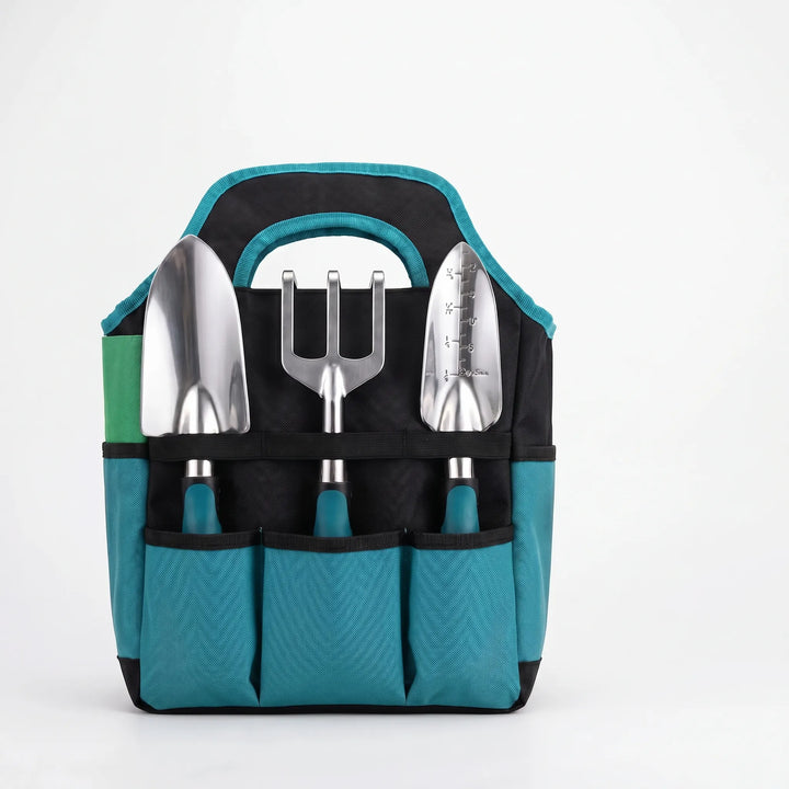 Durable 7-piece gardening hand tool kit for potting, pruning & weeding indoor and outdoor plants.