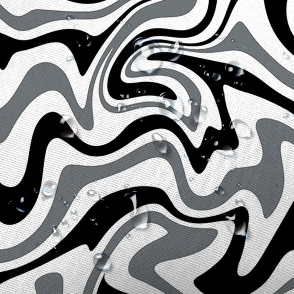 Vintage style shower curtain featuring a groovy 70s spiral pattern
