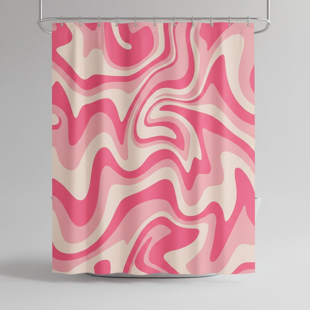 Home textiles: Retro spiral pattern shower curtain for a bohemian look