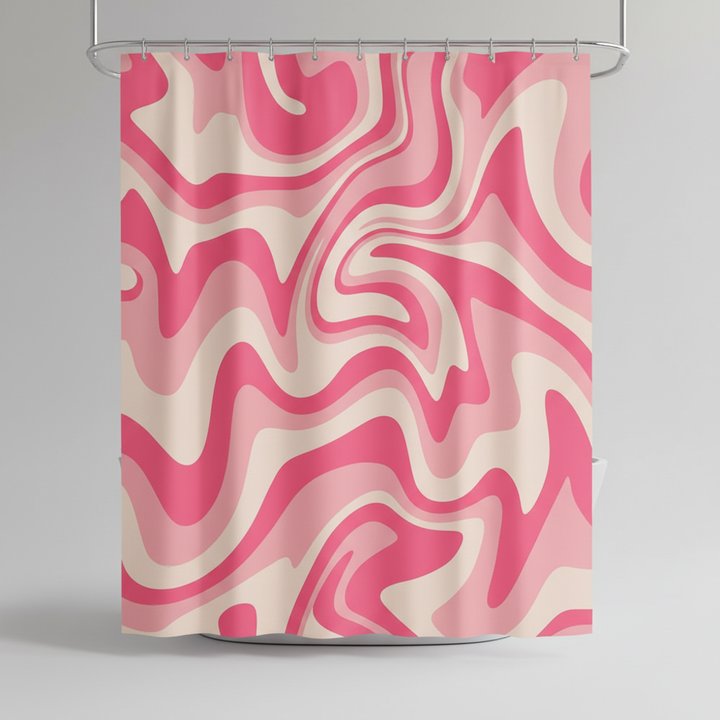 Home textiles: Retro spiral pattern shower curtain for a bohemian look