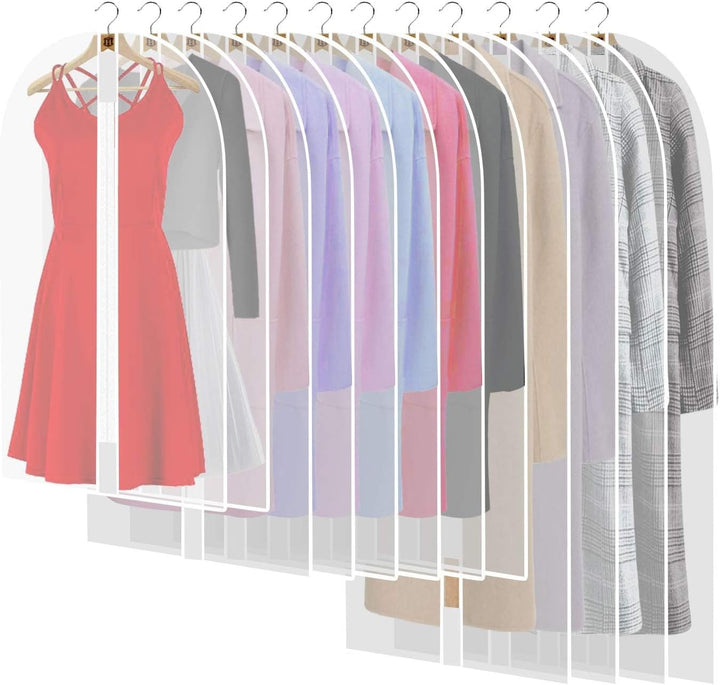 71" extra-long garment bag for wedding gowns, breathable PVC, dustproof formalwear protection.